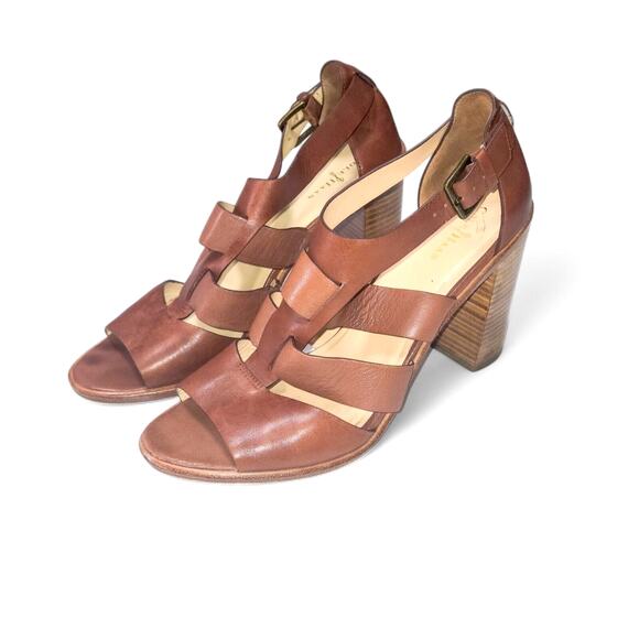 Cole Haan Women’s Sandals Mediterranean Travel Leather Heels Buckle Strap 9B - Picture 1 of 13